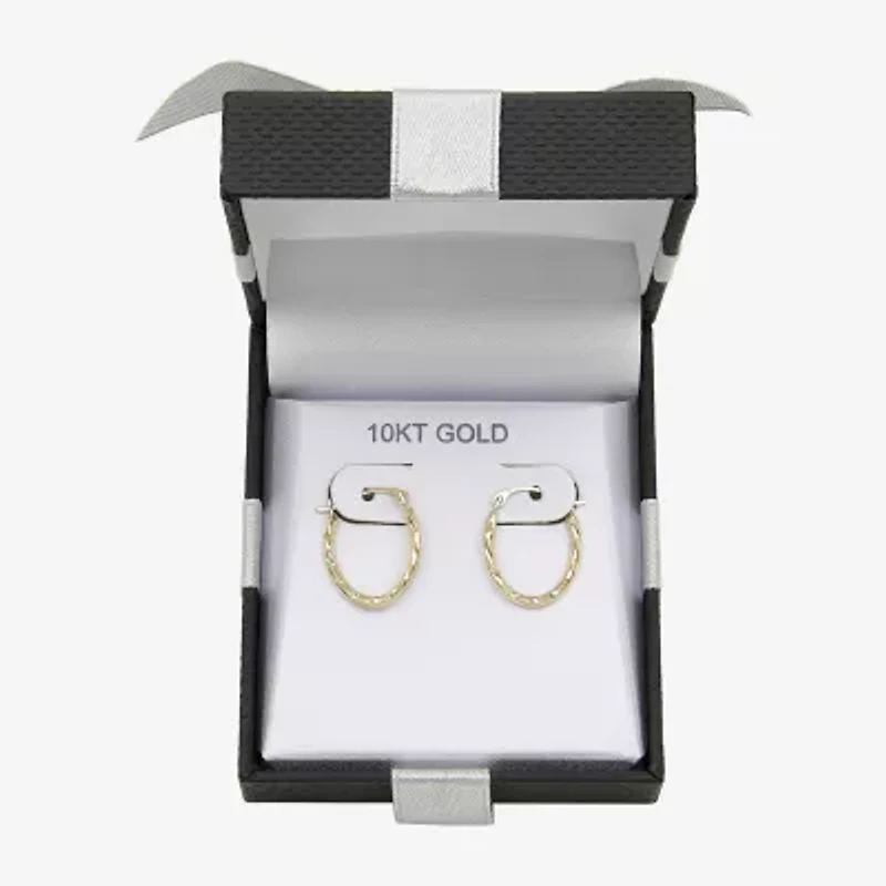 Womens 10K Gold 15mm Round Hoop Earrings