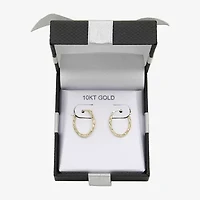 Womens 10K Gold 15mm Round Hoop Earrings