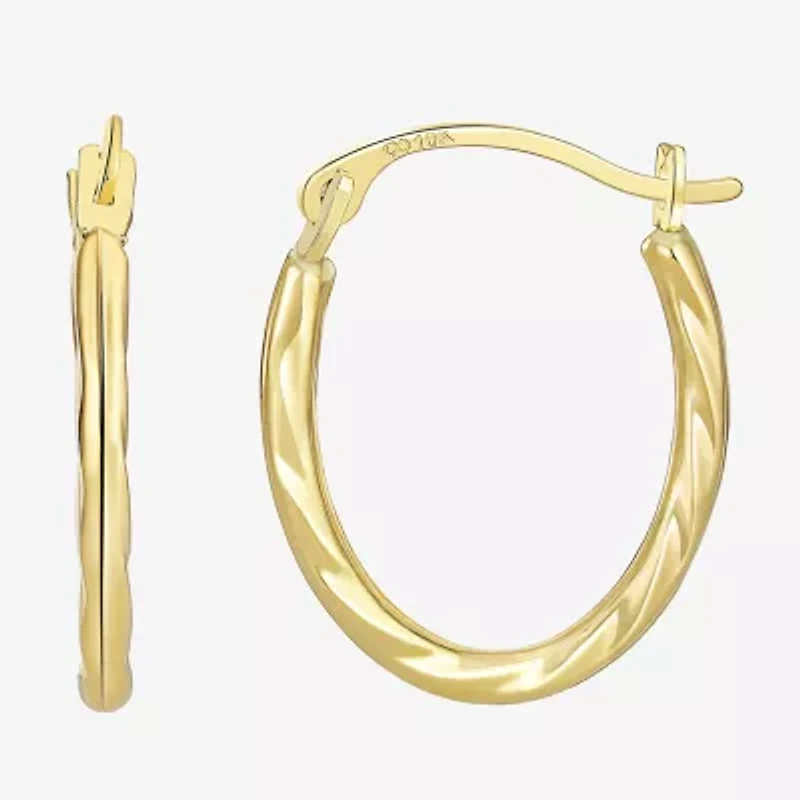 Womens 10K Gold 15mm Round Hoop Earrings