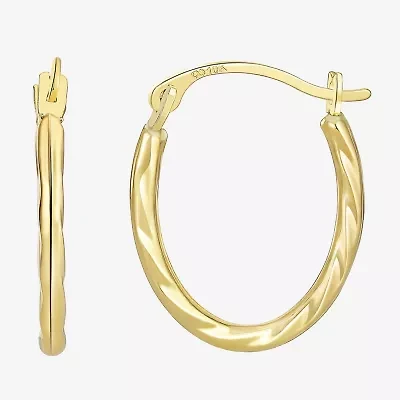Womens 10K Gold 15mm Round Hoop Earrings