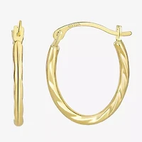 Womens 10K Gold 15mm Round Hoop Earrings