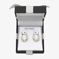 Womens 10K Two Tone Gold 20.7mm Round Hoop Earrings