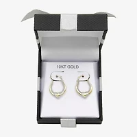 Womens 10K Two Tone Gold 20.2mm Heart Hoop Earrings