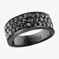 Effy Final Call Mens Genuine Black Spinel Sterling Silver Band