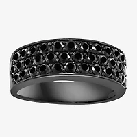 Effy Final Call Mens Genuine Black Spinel Sterling Silver Band