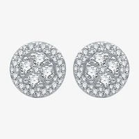 (H-I / I1) 1 CT. T.W. Lab Grown White Diamond Sterling Silver 10.6mm Round Stud Earrings