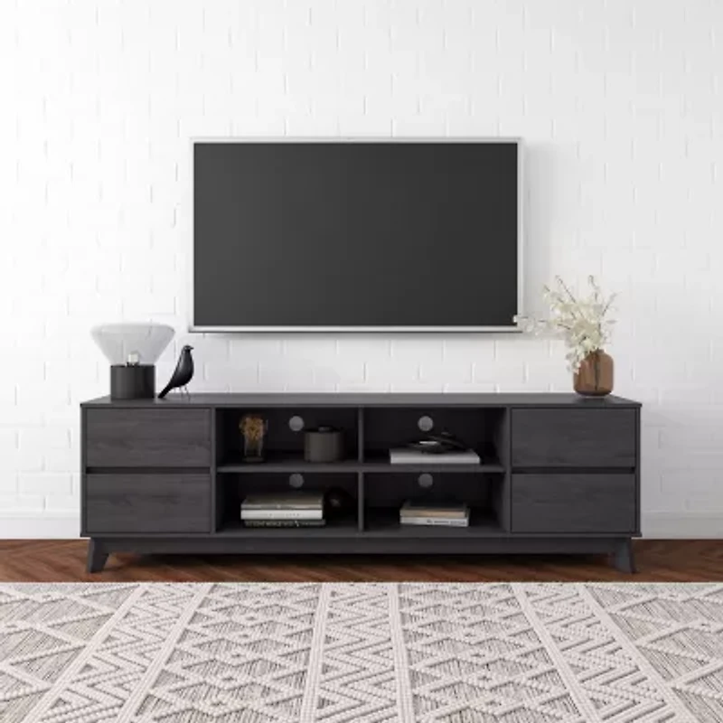Hollywood TV Stand with Flared Wood Legs