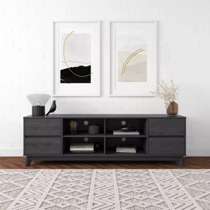 Hollywood TV Stand with Flared Wood Legs