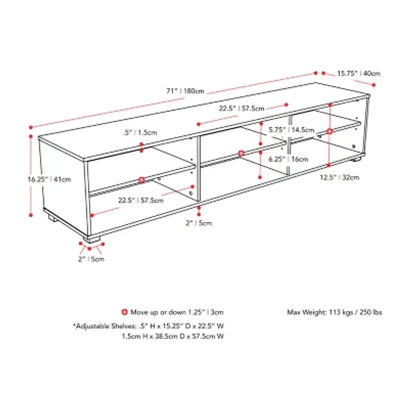 Hollywood TV Stand with Block Legs