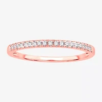 Womens 1/10 CT. T.W. Genuine White Diamond 10K Gold Wedding Band