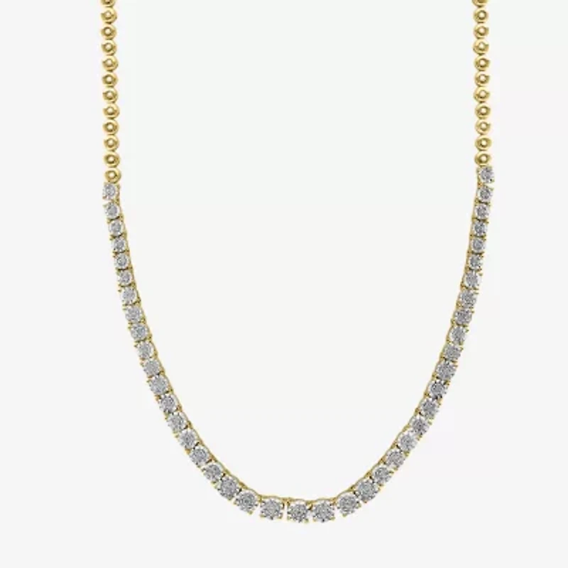 Effy  Womens Diamond Sterling Silver 18 Inch Tennis Necklace