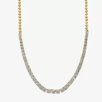 Effy  Womens Diamond Sterling Silver 18 Inch Tennis Necklace