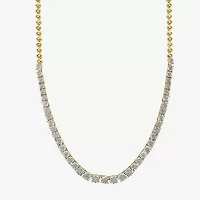 Effy  Womens Diamond Sterling Silver 18 Inch Tennis Necklace