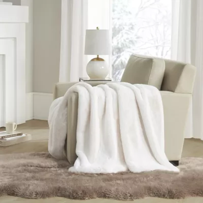 Madison Park Sienna Faux Fur Washable Midweight Throw