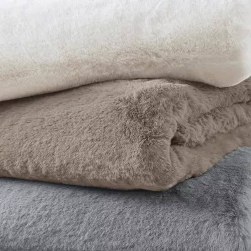 Madison Park Sienna Faux Fur Washable Midweight Throw