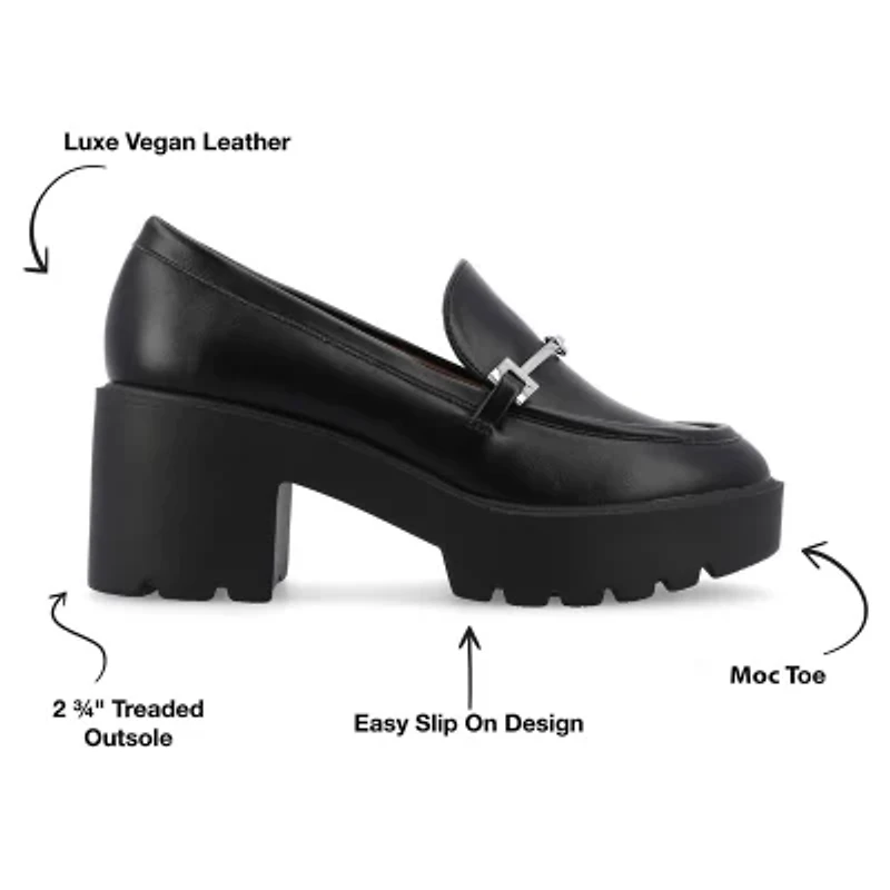 Journee Collection Kezziah Womens Moc Closed Toe Block Heel Pumps