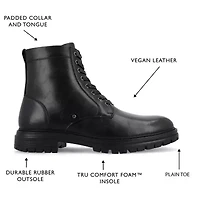 Vance Co Mens Denver Block Heel Lace-Up Boots
