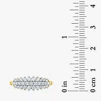 (G-H / Si2-I1) Womens 1/3 CT. T.W. Lab Grown White Diamond 10K Gold Cluster Cocktail Ring