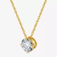 Ever Star (H-I / Si2-I1) Womens 1 CT. Lab Grown White Diamond 10K Gold Round 18 Inch Pendant Necklace
