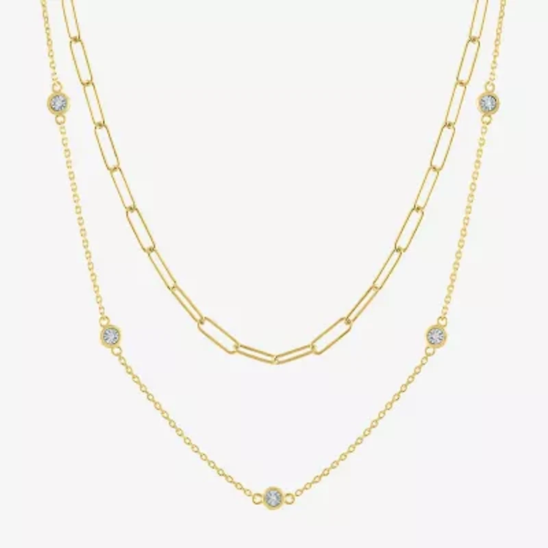 Diamond Addiction Womens 2-pc. Diamond Accent Genuine necklace Set in Sterling Silver or 14K Gold Over Silver