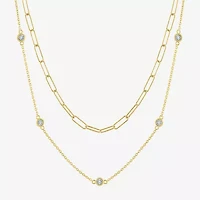 Diamond Addiction Womens 2-pc. Diamond Accent Genuine necklace Set in Sterling Silver or 14K Gold Over Silver