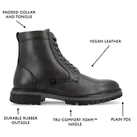Vance Co Mens Denver Block Heel Lace-Up Boots