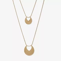 a.n.a Gold Tone Hoop Pendant Womens 20 Inch Strand Necklace