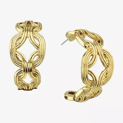 1928 Gold Tone Womens 32mm Hoop Earrings