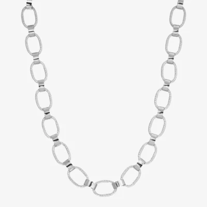 1928 Silver Tone Womens 18 Inch Link Necklace