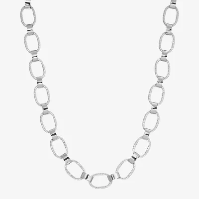 1928 Silver Tone Womens 18 Inch Link Necklace