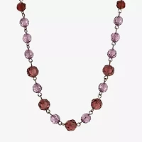 1928 Black Tone & Purple Womens 18 Inch Beaded Necklace