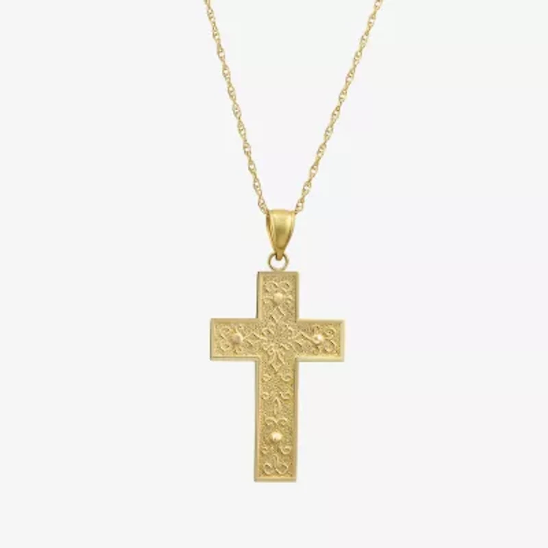 Mens 14K Gold Cross Pendant