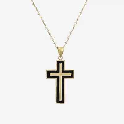 Mens 14K Gold Cross Pendant