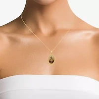 Immaculate Heart Of Mary Womens 14K Gold Oval 18 Inch Pendant Necklace