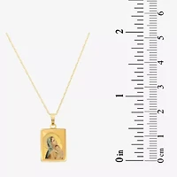 Madonna And Child Womens 14K Gold Rectangular 18 Inch Pendant Necklace