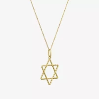 Star Of David Womens 14K Gold Star 18 Inch Pendant Necklace