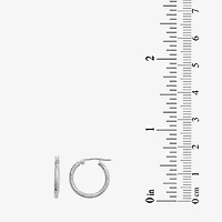 Womens 10K White Gold 18mm Round Hoop Earrings