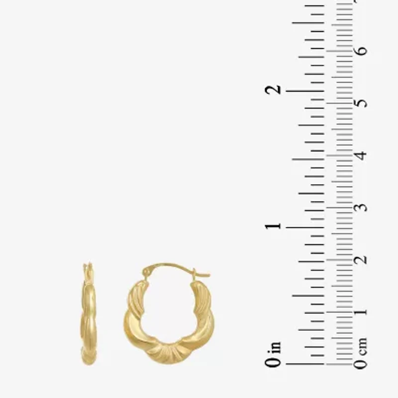 Womens 10K Gold 20.6mm Flower Hoop Earrings