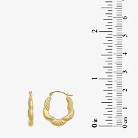 Womens 10K Gold 20.6mm Flower Hoop Earrings