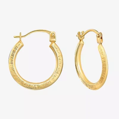 Womens 14K Gold 16.5mm Round Hoop Earrings