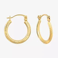 Womens 14K Gold 16.5mm Round Hoop Earrings