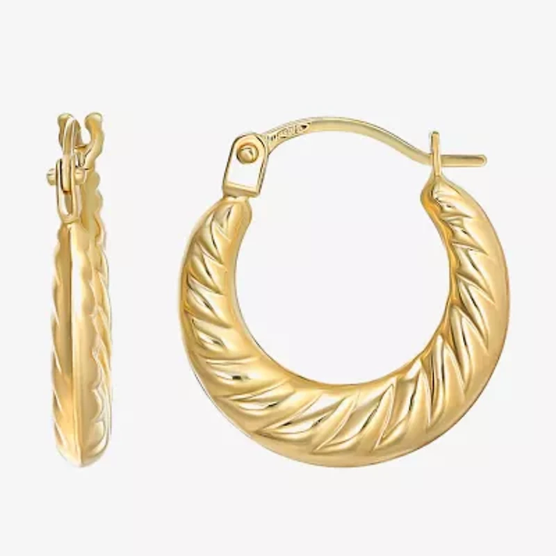 Womens 14K Gold 20mm Round Hoop Earrings