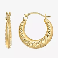 Womens 14K Gold 20mm Round Hoop Earrings