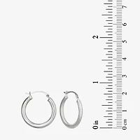 Womens 14K White Gold 20mm Round Hoop Earrings