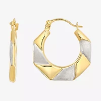 Womens 14K Two Tone Gold 19mm Round Hoop Earrings