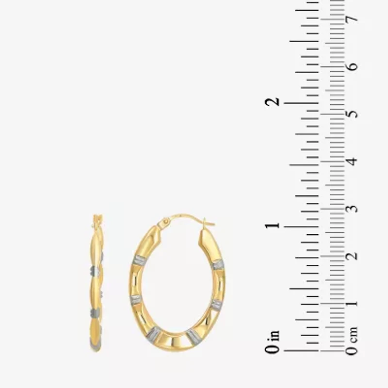 Womens 14K Two Tone Gold 29mm Round Hoop Earrings