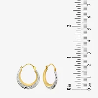 Womens 14K Two Tone Gold 20.9mm Round Hoop Earrings