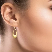 Womens 14K Gold Pear Drop Earrings