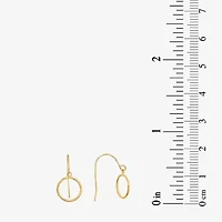 Womens 14K Gold Circle Drop Earrings