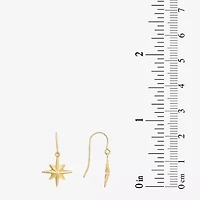 North Star Womens 14K Gold Star Drop Earrings